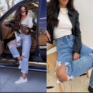 Agolde 90s Fit Button Fly Mid Rise Distressed Loose Fit Jeans 24 A069C-811